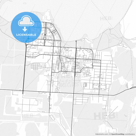 Vector PDF map of Snezhinsk, Russia
