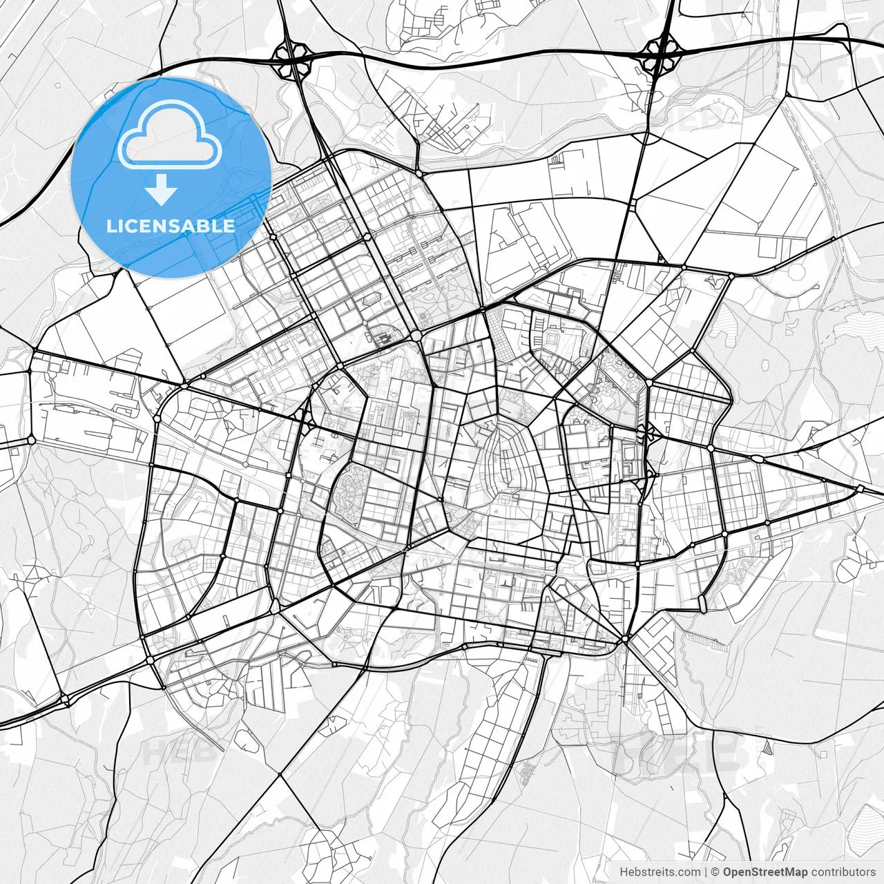 Vector PDF map of Gasteiz / Vitoria, Spain