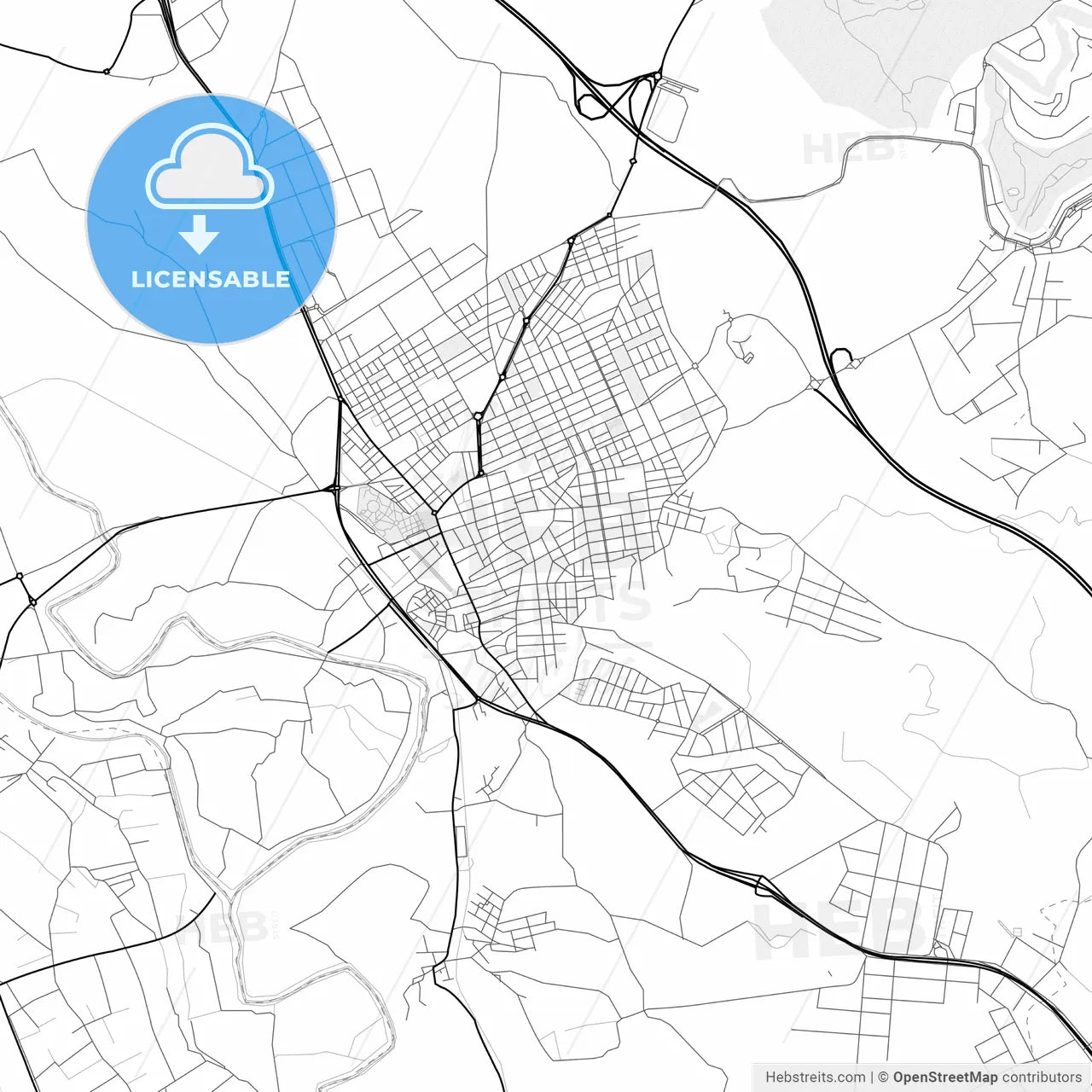 Vector PDF map of Molina de Segura, Spain