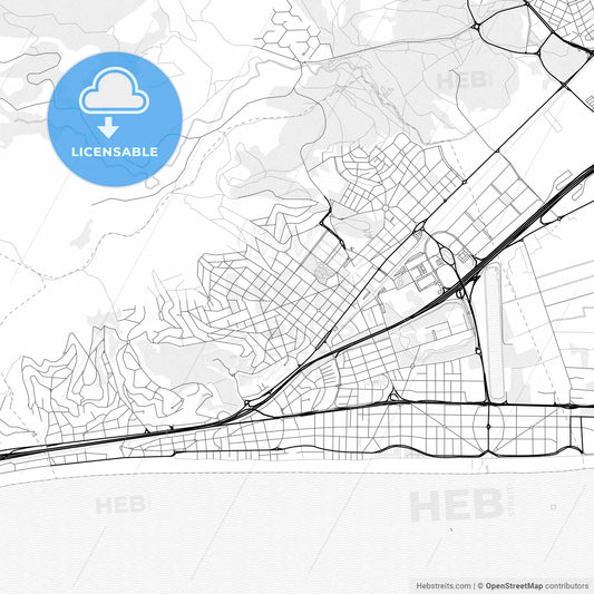 Vector PDF map of Castelldefels, Spain