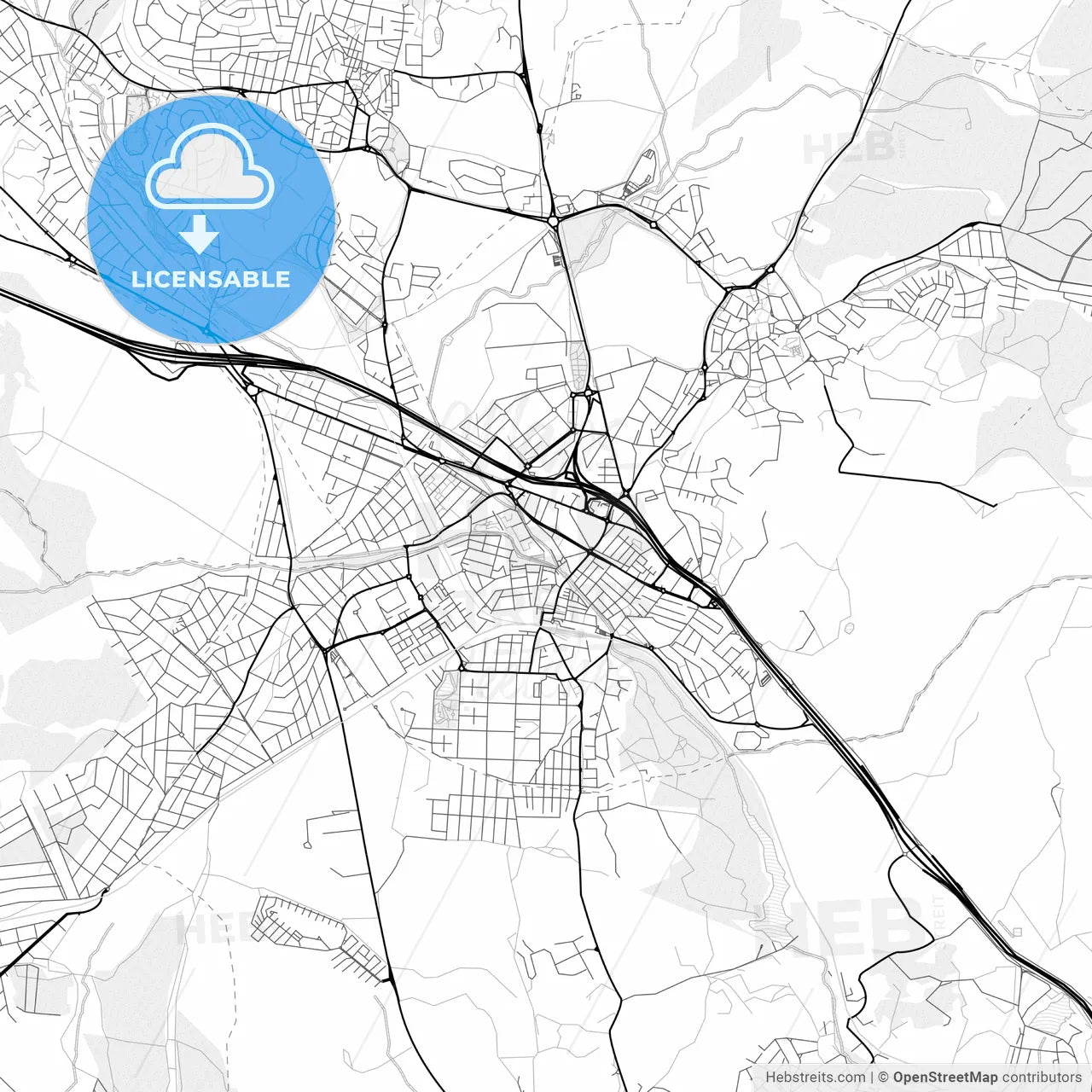 Vector PDF map of Collado-Villalba, Spain
