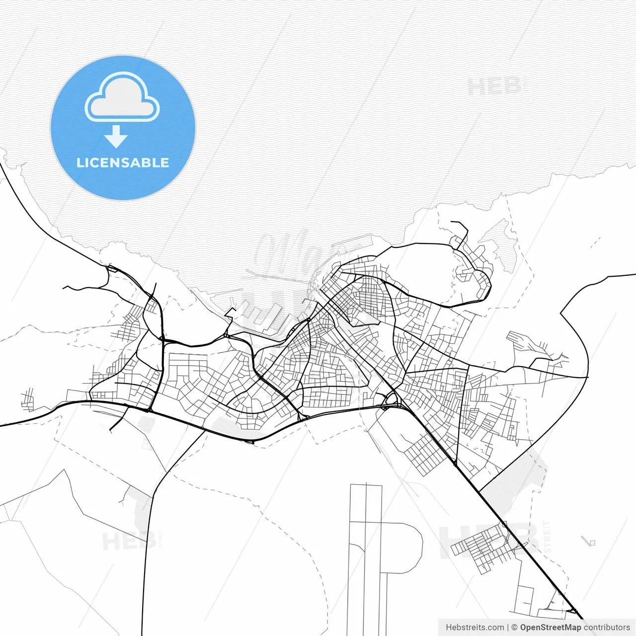 Vector PDF map of Bandırma, Turkey
