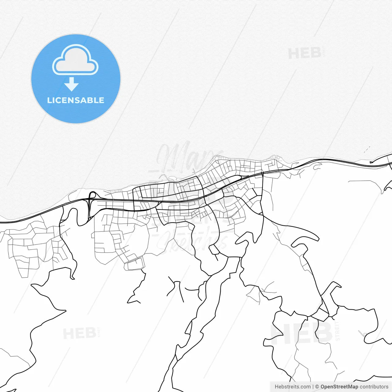Vector PDF map of Karamürsel, Turkey