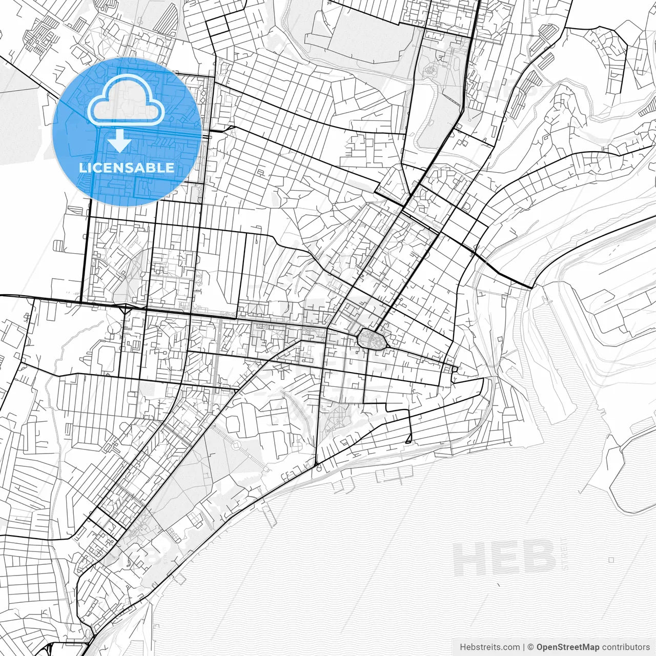 Vector PDF map of Mariupol, Ukraine