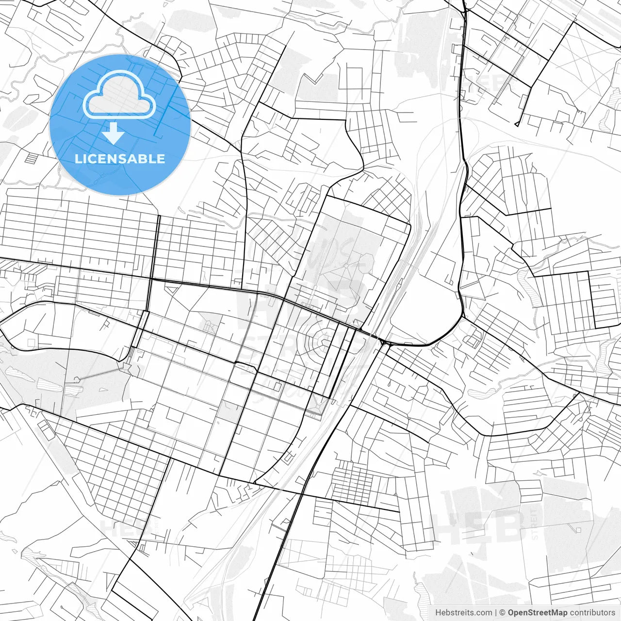 Vector PDF map of Horlivka, Ukraine