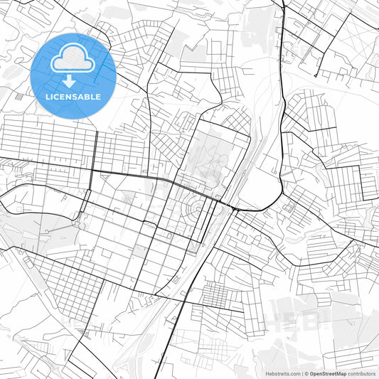 Vector PDF map of Horlivka, Ukraine