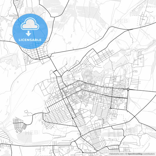 Vector PDF map of Alchevsk, Ukraine