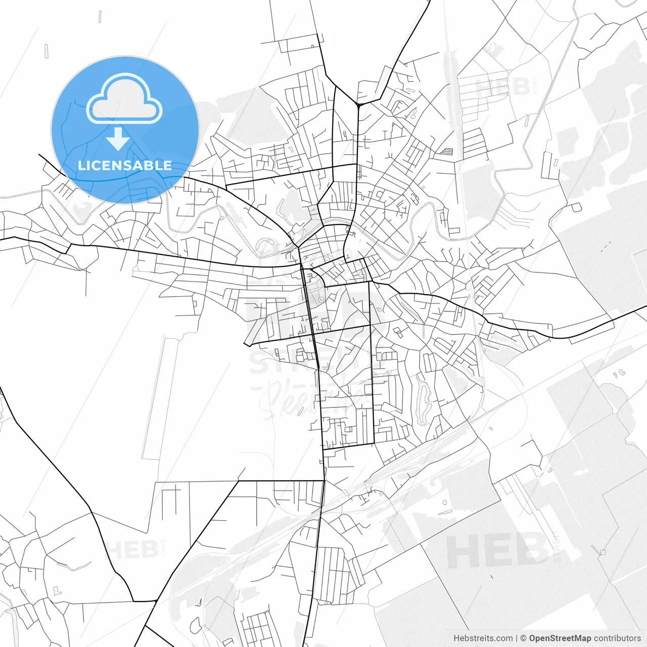 Vector PDF map of Nizhyn, Ukraine