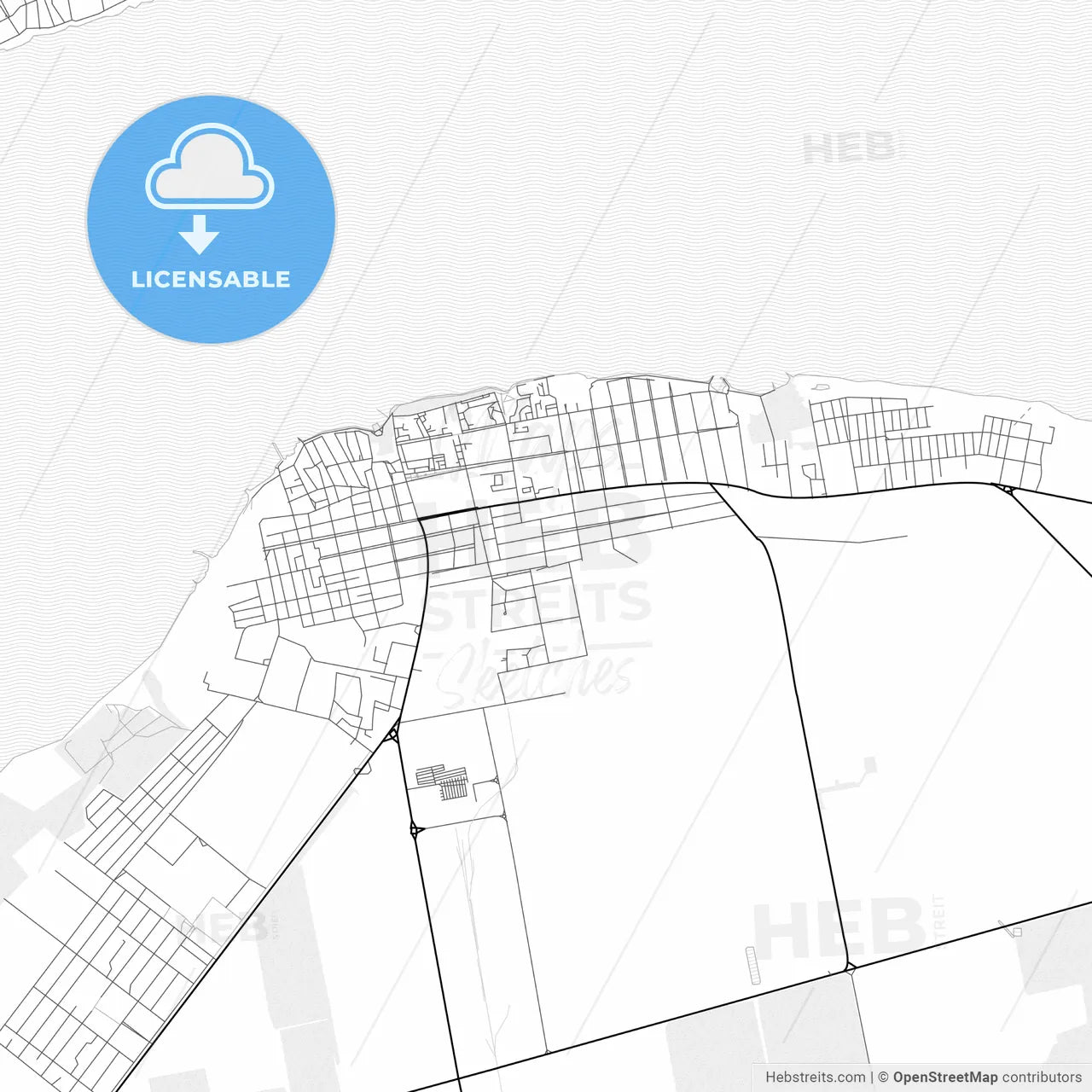 Vector PDF map of Kakhovka, Ukraine