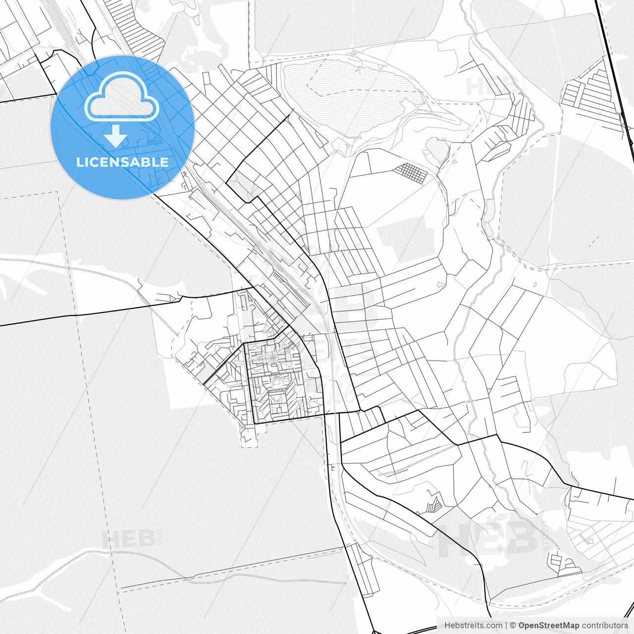 Vector PDF map of Avdiivka, Ukraine