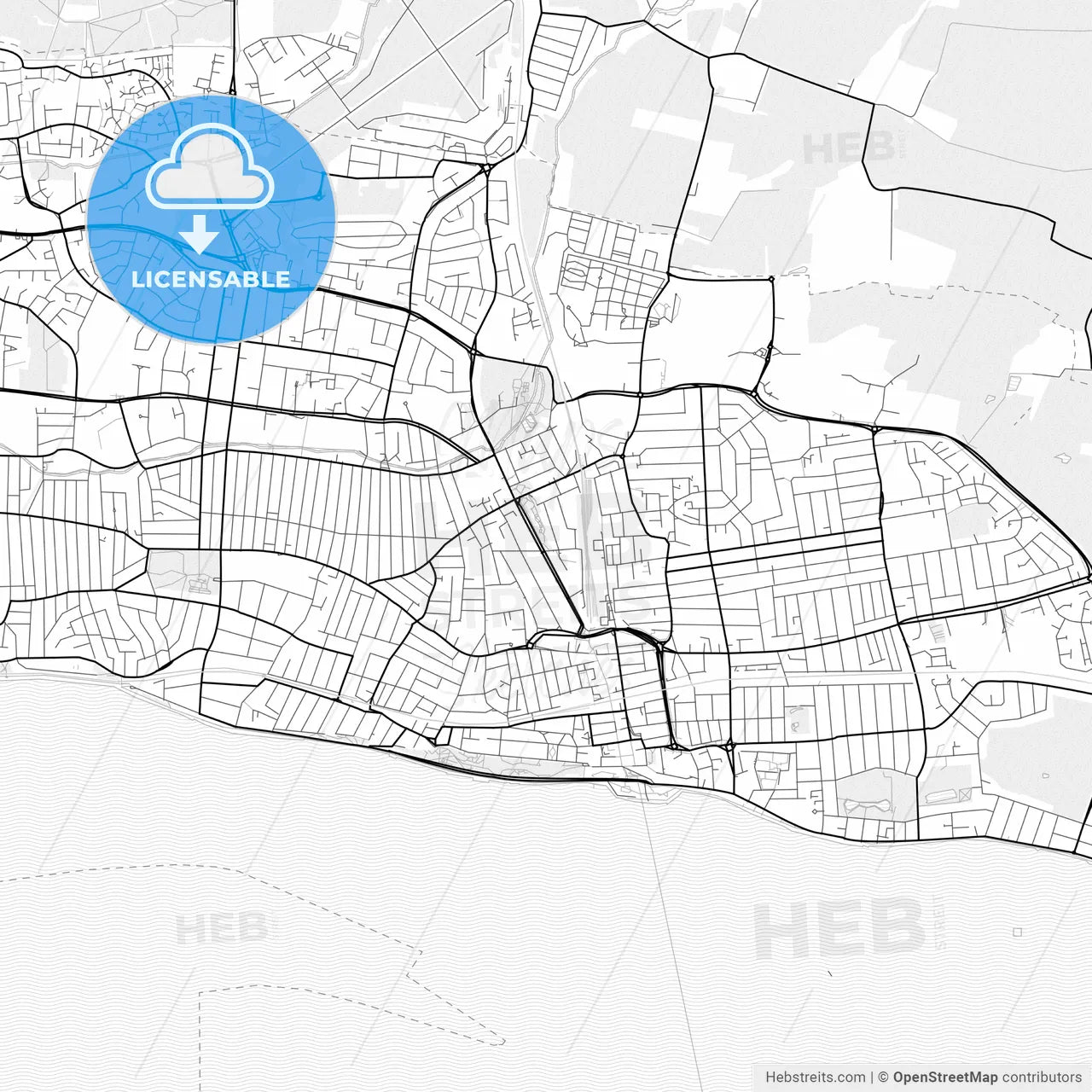 Vector PDF map of Southend-on-Sea, England