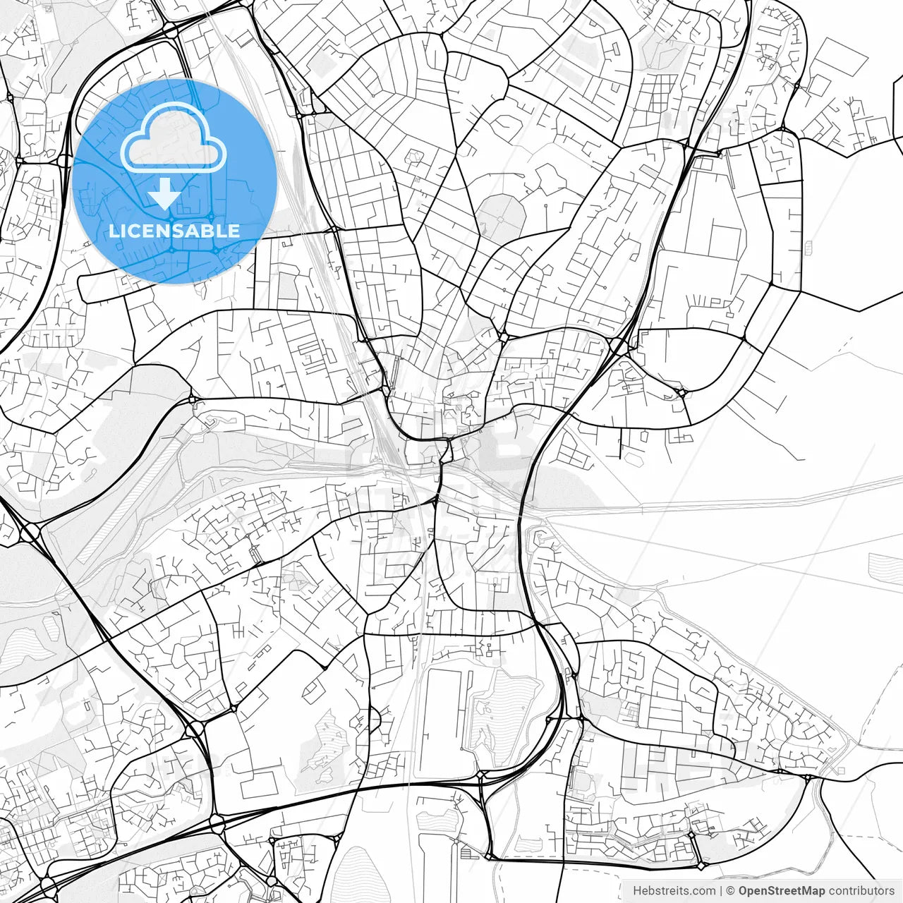 Vector PDF map of Peterborough, England