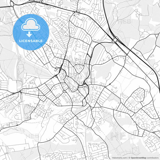 Vector PDF map of Watford, England