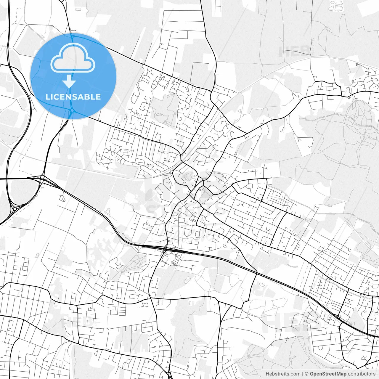 Vector PDF map of Rayleigh, England