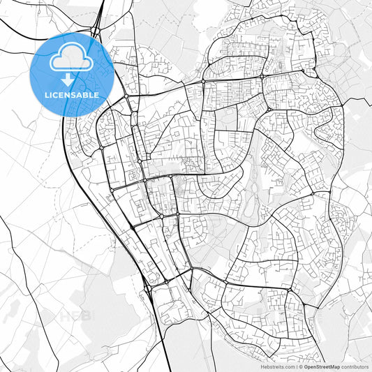 Vector PDF map of Stevenage, England
