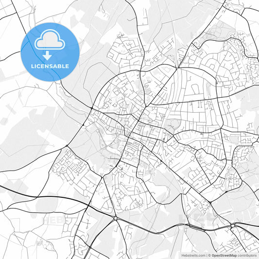 Vector PDF map of Saint Albans, England