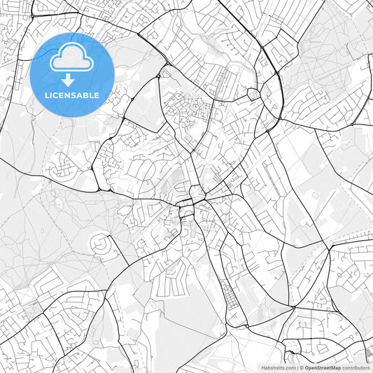 Vector PDF map of Epsom and Ewell, England