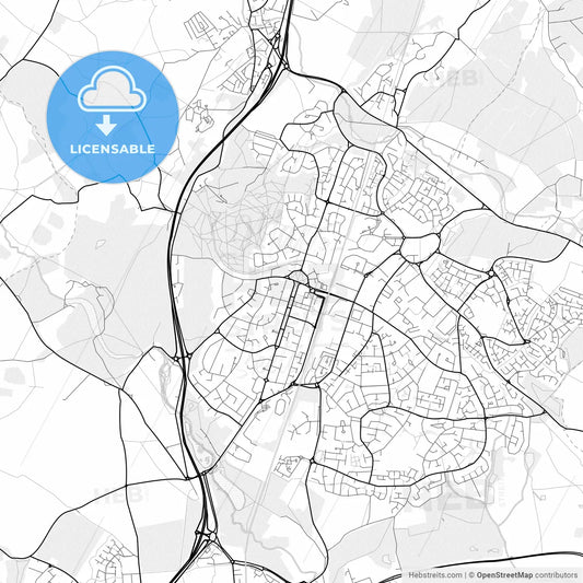Vector PDF map of Welwyn Garden City, England