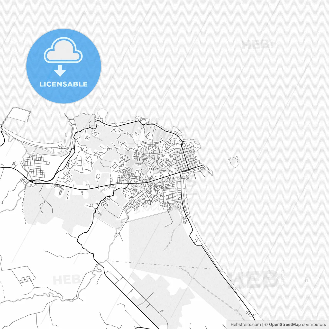 Vector PDF map of Limón, Costa Rica