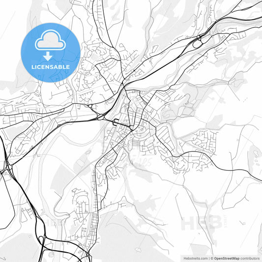 Vector PDF map of Neath, Wales