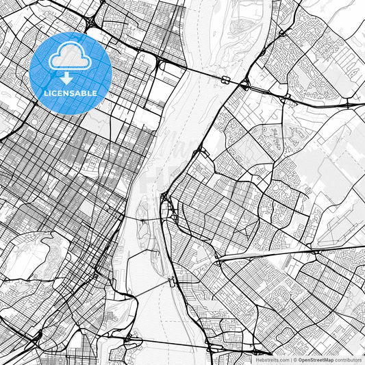 Vector PDF map of Longueuil, Canada