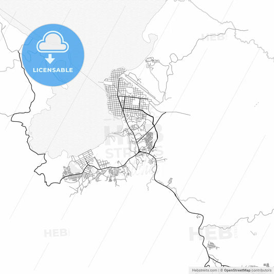 Vector PDF map of Puerto Barrios, Guatemala