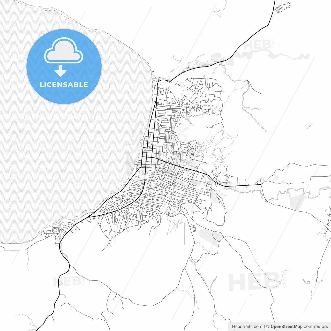 Vector PDF map of Saint-Marc, Haiti