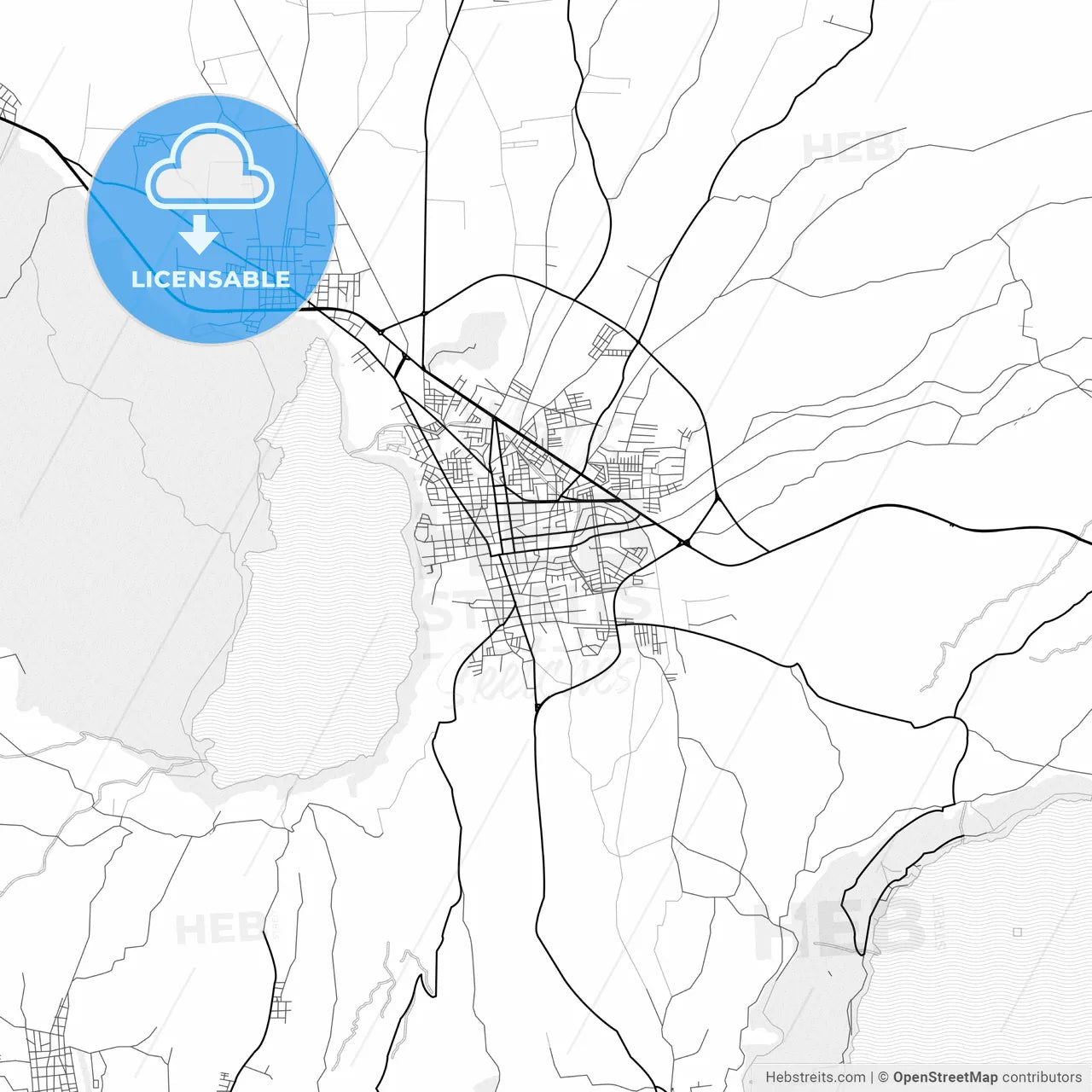 Vector PDF map of Masaya, Nicaragua