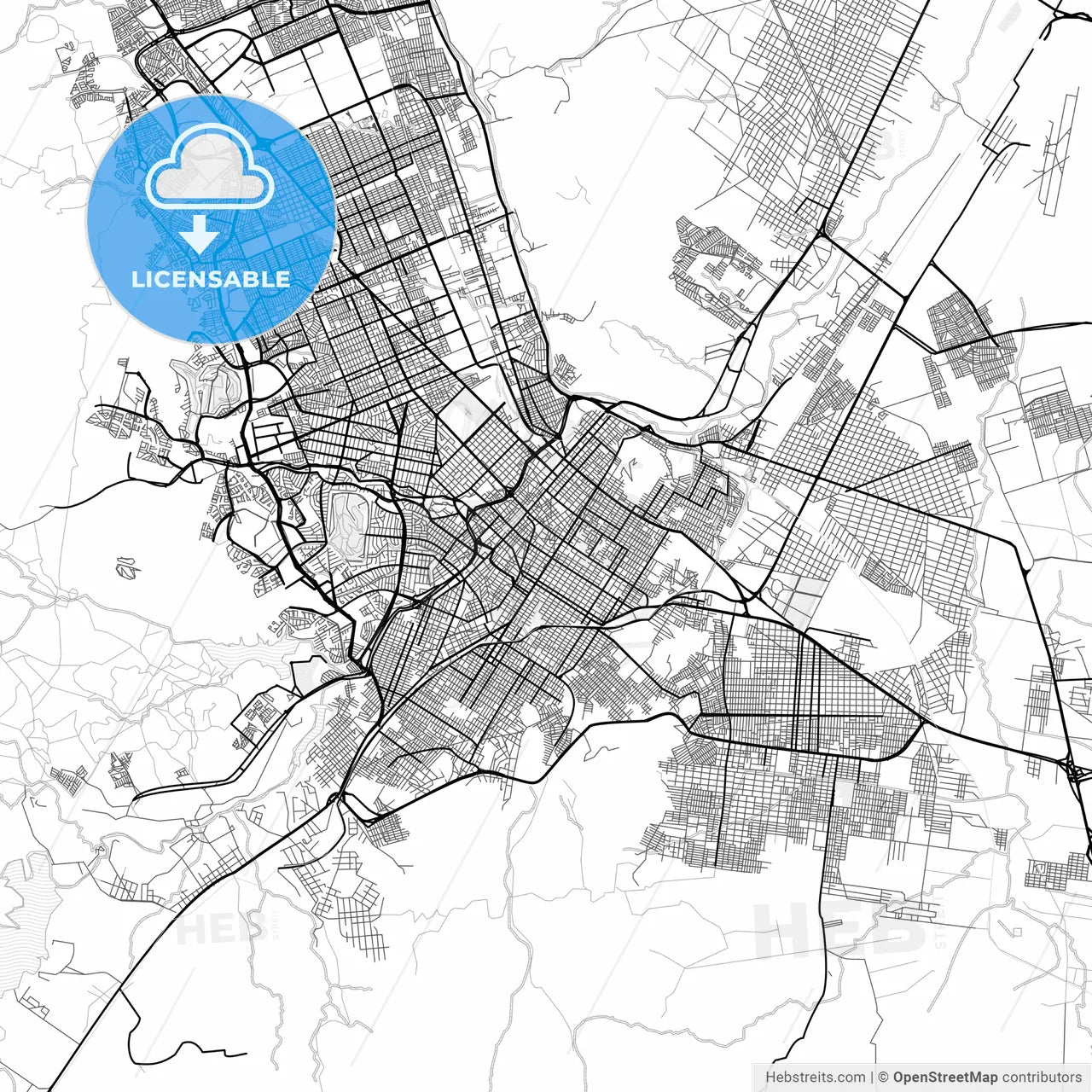 Vector PDF map of Chihuahua, Mexico