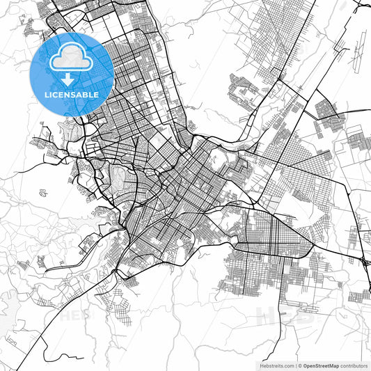 Vector PDF map of Chihuahua, Mexico