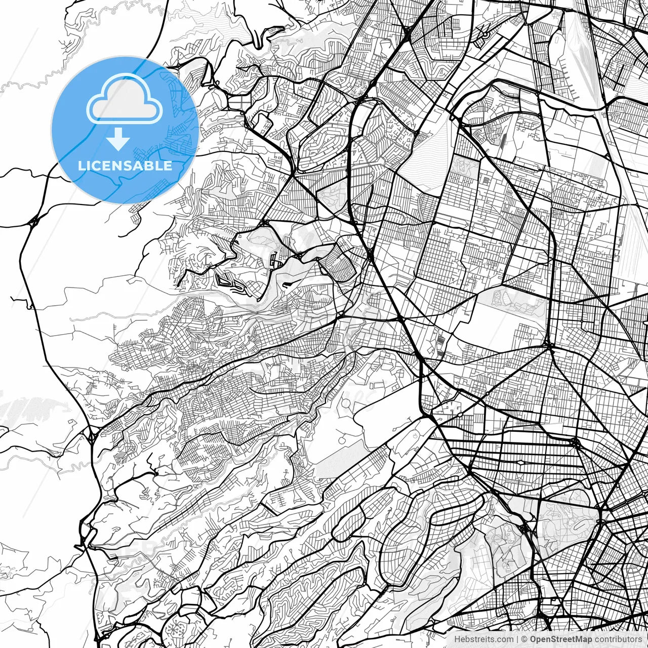 Vector PDF map of Naucalpan, Mexico