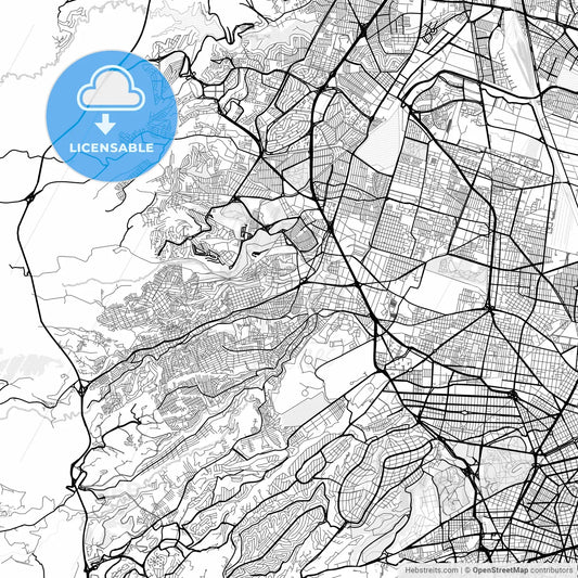 Vector PDF map of Naucalpan, Mexico