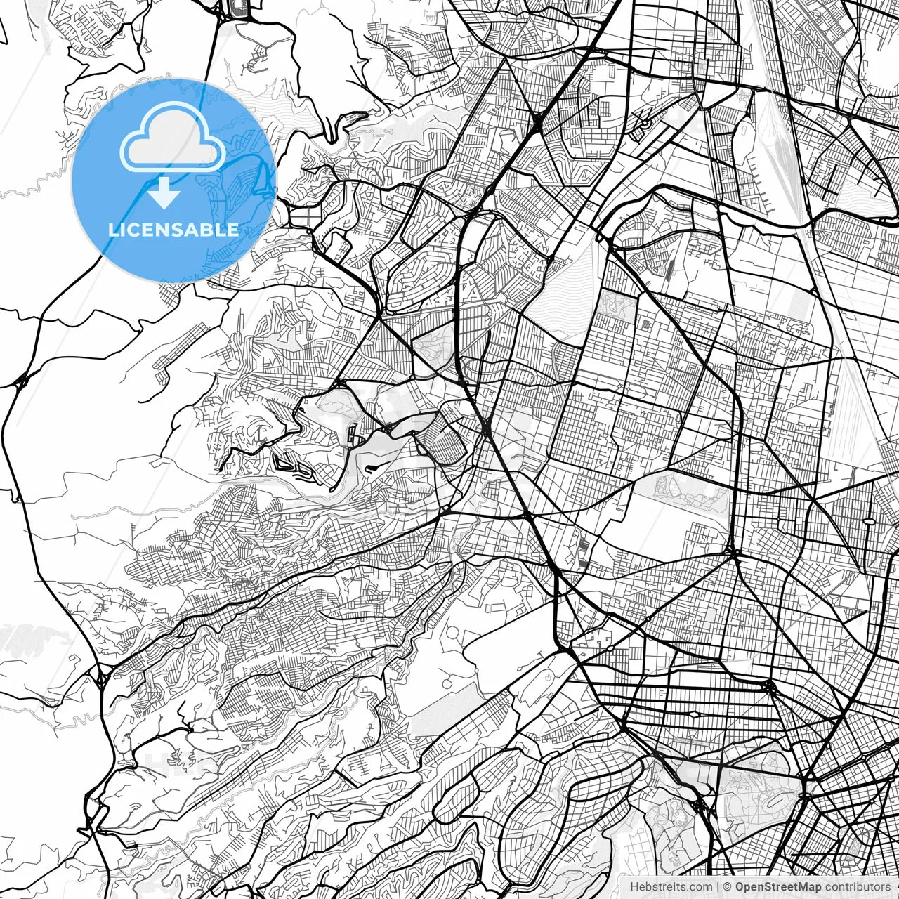 Vector PDF map of Naucalpan, Mexico