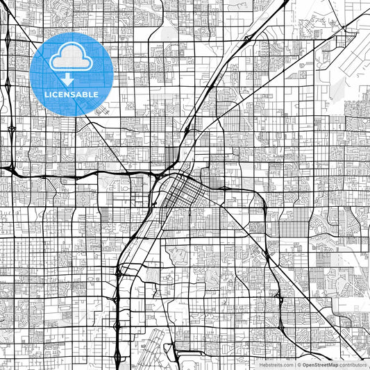 Vector PDF map of Las Vegas, Nevada, United States