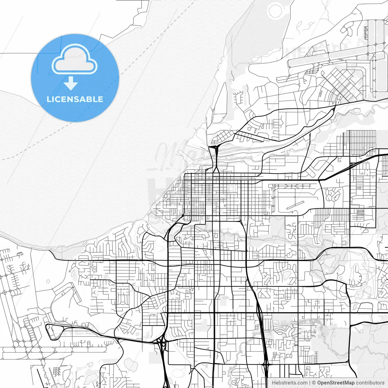 Vector PDF map of Anchorage, Alaska, United States