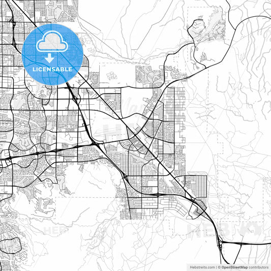 Vector PDF map of Henderson, Nevada, United States