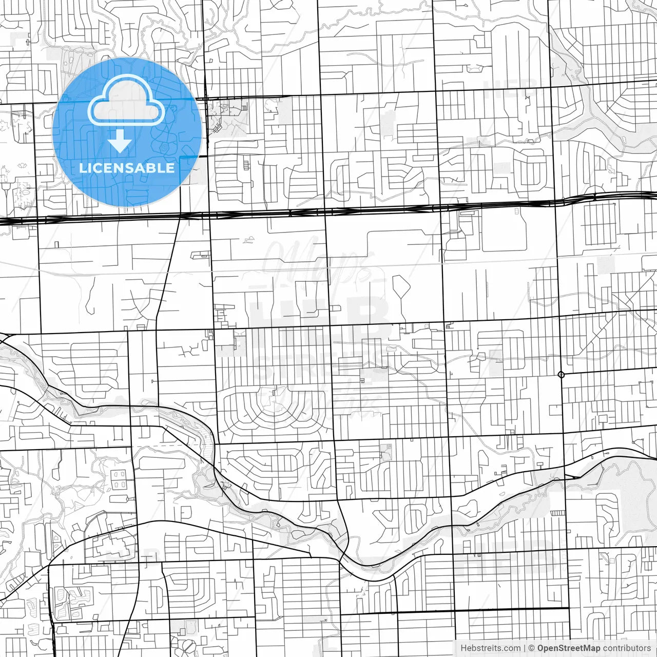 Vector PDF map of Livonia, Michigan, United States