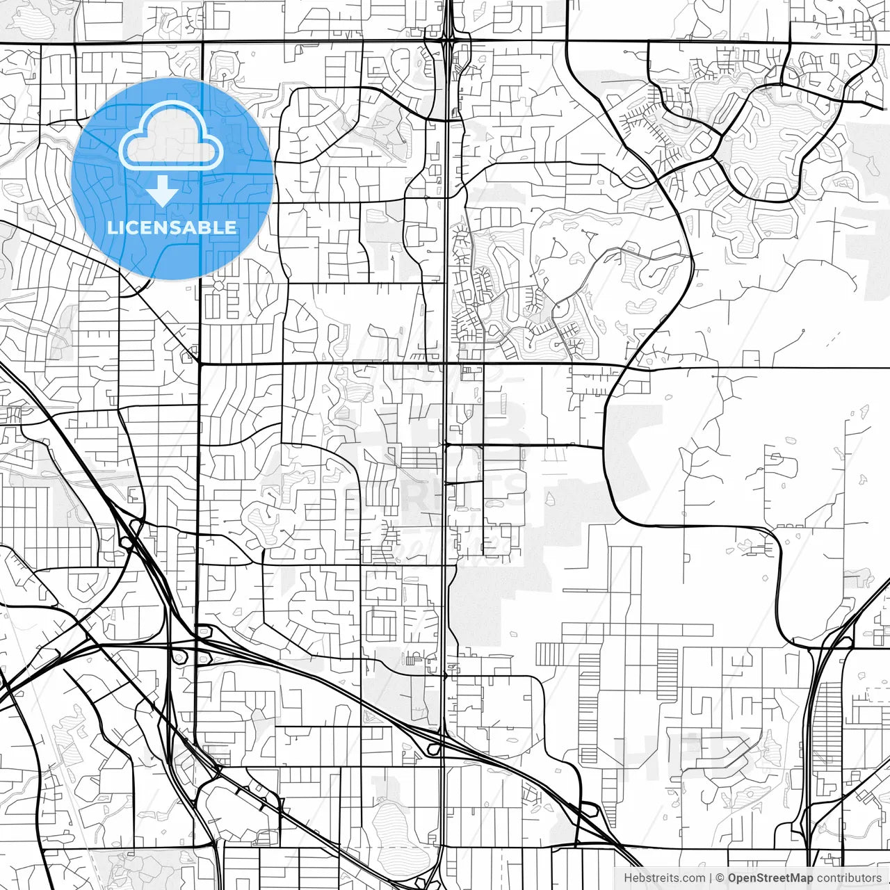 Vector PDF map of Blaine, Minnesota, United States