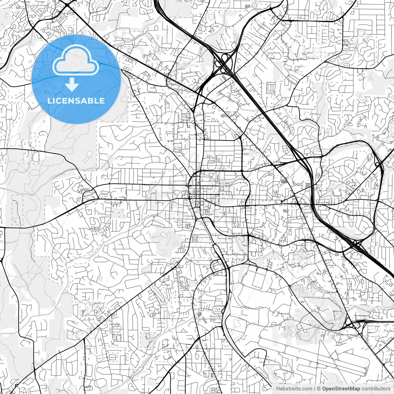 Vector PDF map of Marietta, Georgia, United States