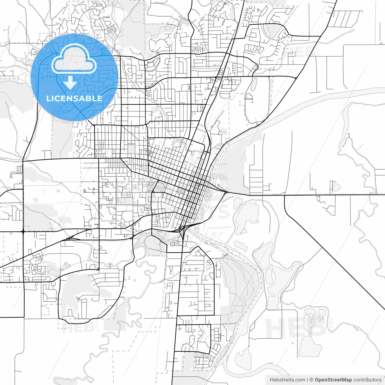 Vector PDF map of Corvallis, Oregon, United States