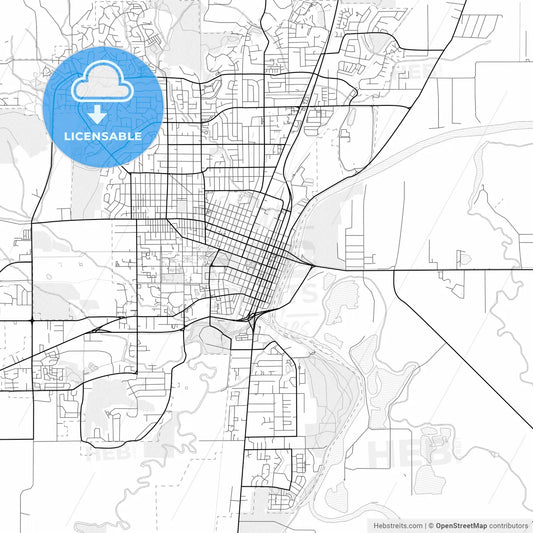 Vector PDF map of Corvallis, Oregon, United States