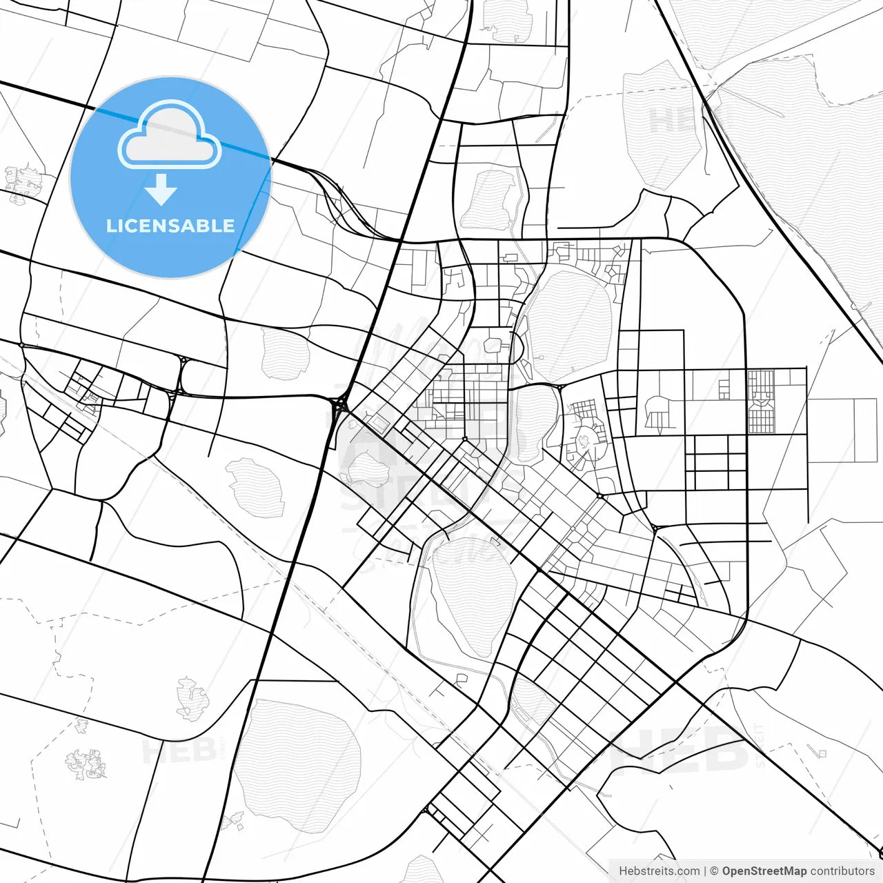 Vector PDF map of Daqing, China