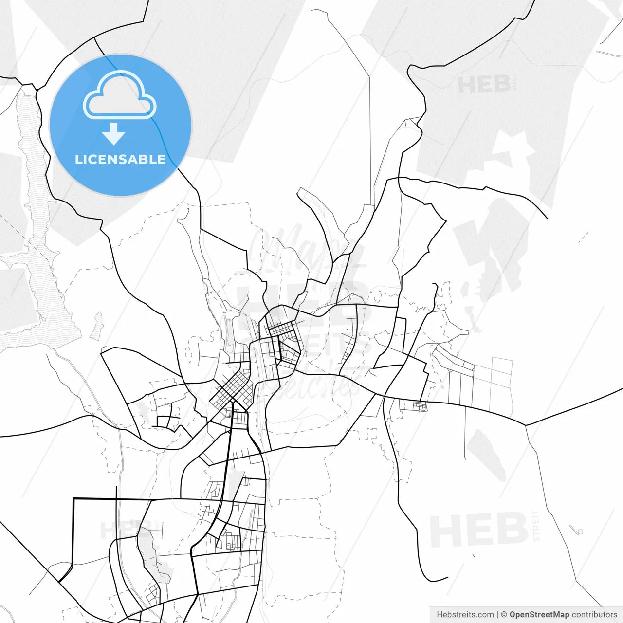 Vector PDF map of Hegang, China