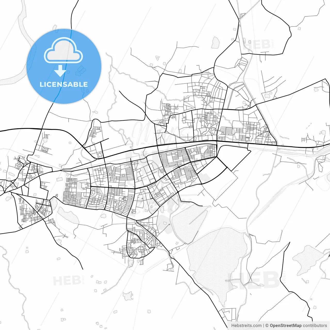 Vector PDF map of Bhilai, India