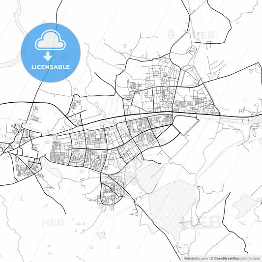 Vector PDF map of Bhilai, India