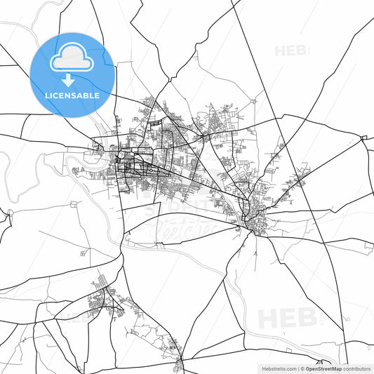 Vector PDF map of Mangalore, India