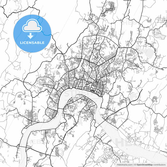 Vector PDF map of Samarinda, Indonesia