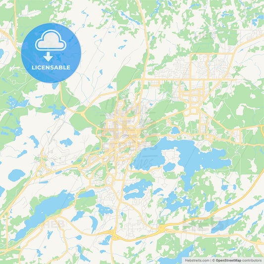 Empty vector map of Greater Sudbury, Ontario, Canada