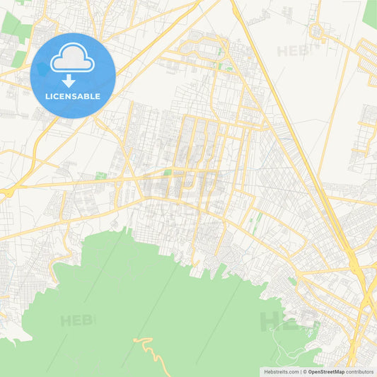 Empty vector map of Coacalco de Berriozábal, México, Mexico