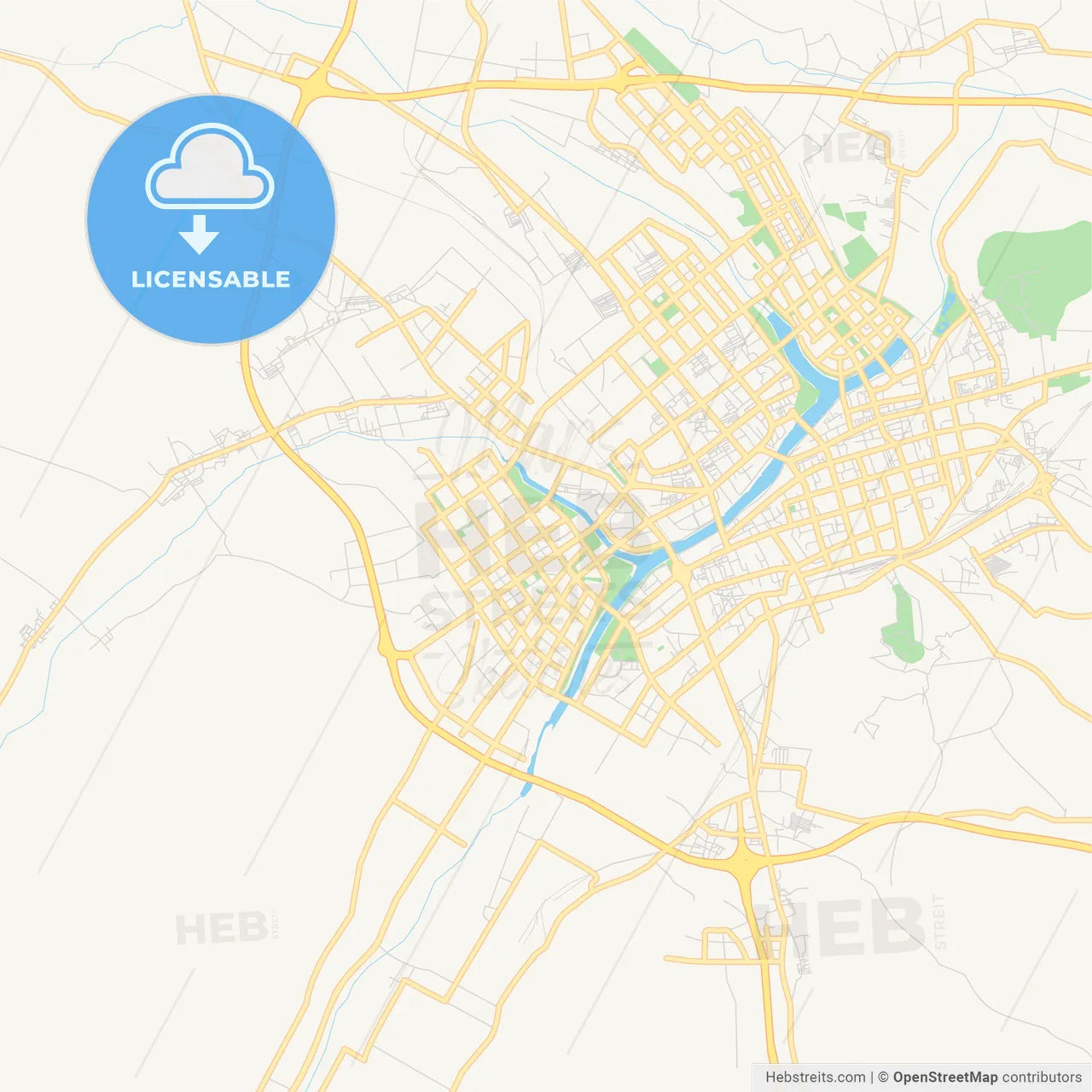 Printable street map of Chifeng, China